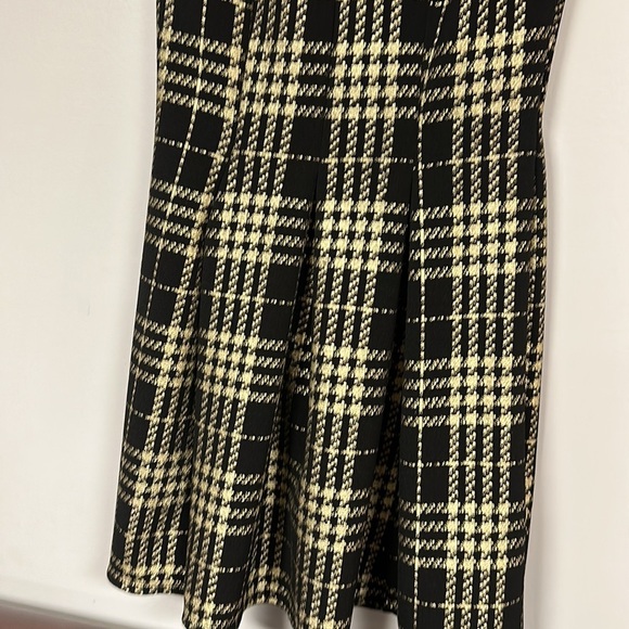 Emerald Sundae Black/Gold Plaid pleated flare sleeveless Drees , Women's S CUTE - Picture 7 of 8